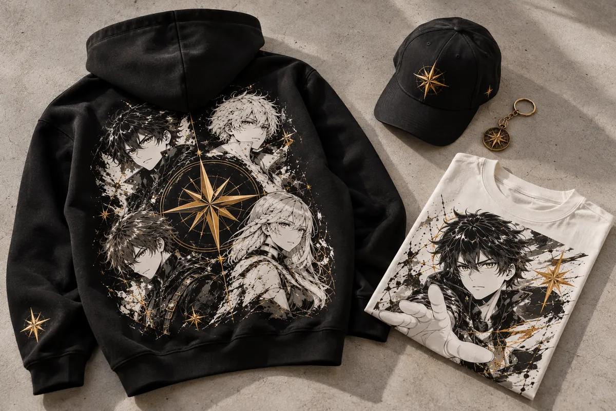 Hoodie, T-shirt and cap